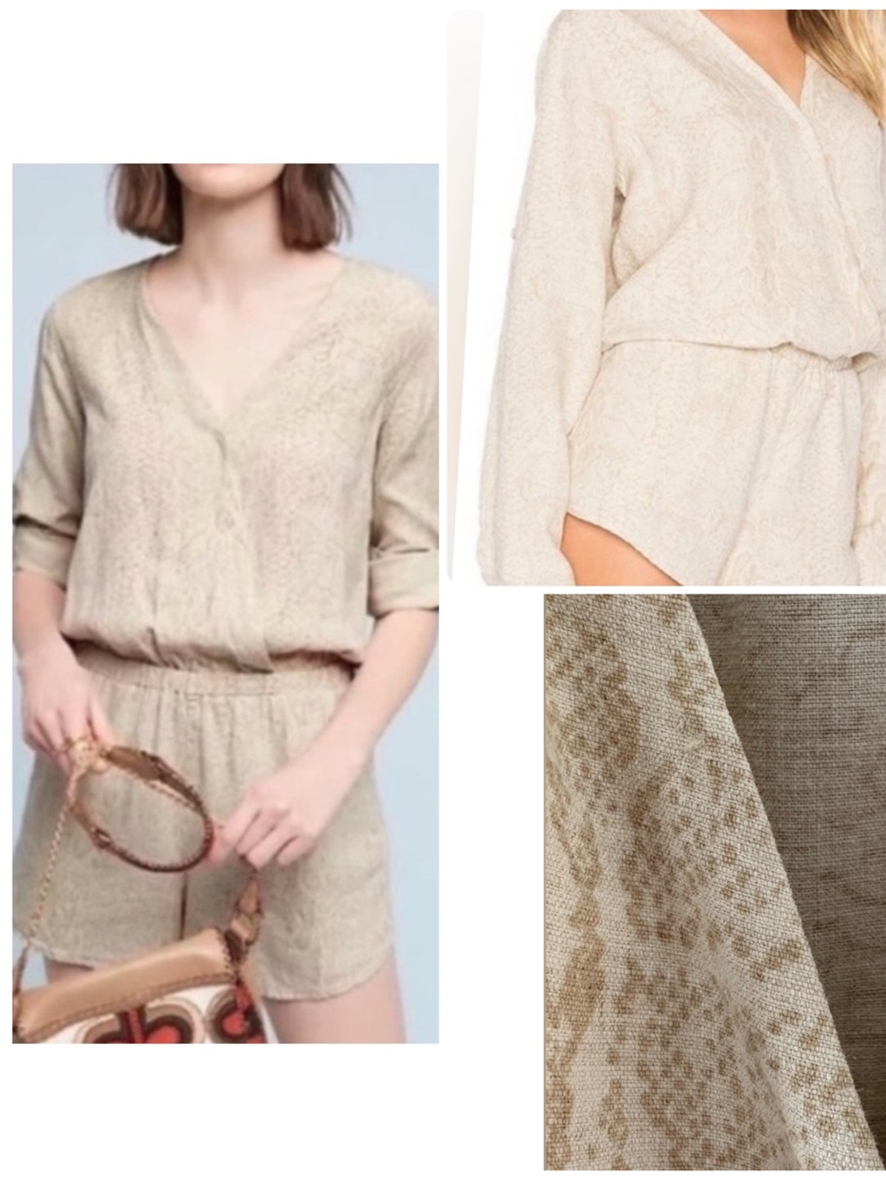 Cloth & Stone Snake Print Romper size M